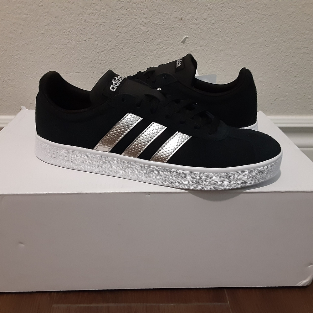 adidas Black and Silver Women's Athletic Sneakers